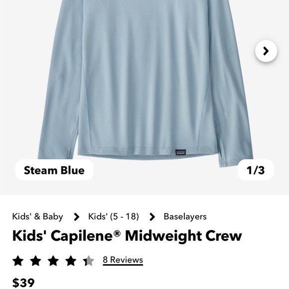 Patagonia Kids Capilene Midweight Crew and Pant. BNWT size medium 10 - Picture 5 of 5